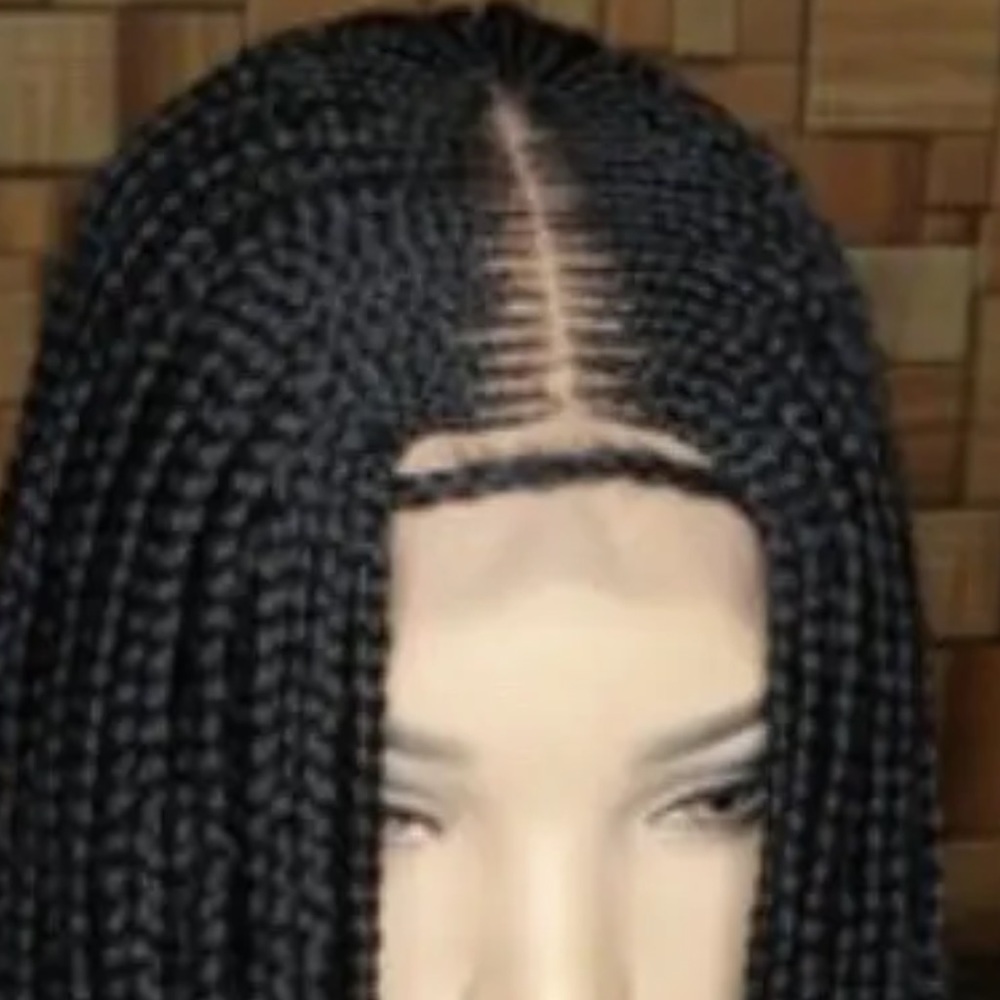 African hand braided lace closure conrow wig